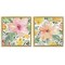 Stupell Industries Large Pink and Coral Bloom 2pc Floater Framed Canvas Wall Art Set Design by Lanie Loreth